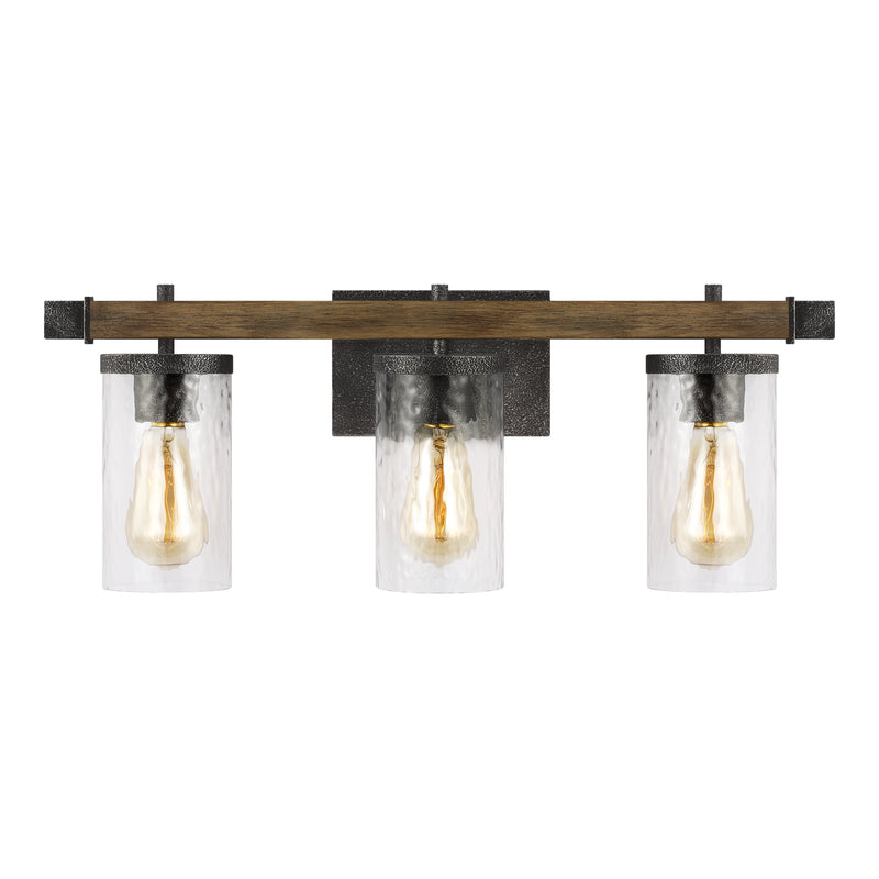 Three Light Vanity<br /><span style="color:#4AB0CE;">Entrega: 4-10 dias en USA</span><br /><span style="color:#4AB0CE;font-size:60%;">PREGUNTE POR ENTREGA EN PANAMA</span><br />Collection: Angelo<br />Finish: Distressed Weathered Oak / Slate Grey Metal