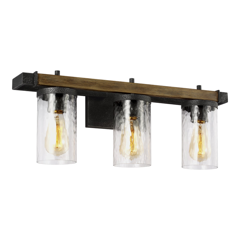 Three Light Vanity<br /><span style="color:#4AB0CE;">Entrega: 4-10 dias en USA</span><br /><span style="color:#4AB0CE;font-size:60%;">PREGUNTE POR ENTREGA EN PANAMA</span><br />Collection: Angelo<br />Finish: Distressed Weathered Oak / Slate Grey Metal