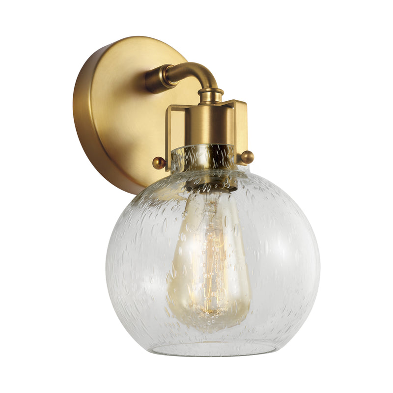 One Light Wall Sconce<br /><span style="color:#4AB0CE;">Entrega: 4-10 dias en USA</span><br /><span style="color:#4AB0CE;font-size:60%;">PREGUNTE POR ENTREGA EN PANAMA</span><br />Collection: Clara<br />Finish: Burnished Brass