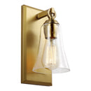 One Light Wall Sconce<br /><span style="color:#4AB0CE;">Entrega: 4-10 dias en USA</span><br /><span style="color:#4AB0CE;font-size:60%;">PREGUNTE POR ENTREGA EN PANAMA</span><br />Collection: Monterro<br />Finish: Burnished Brass