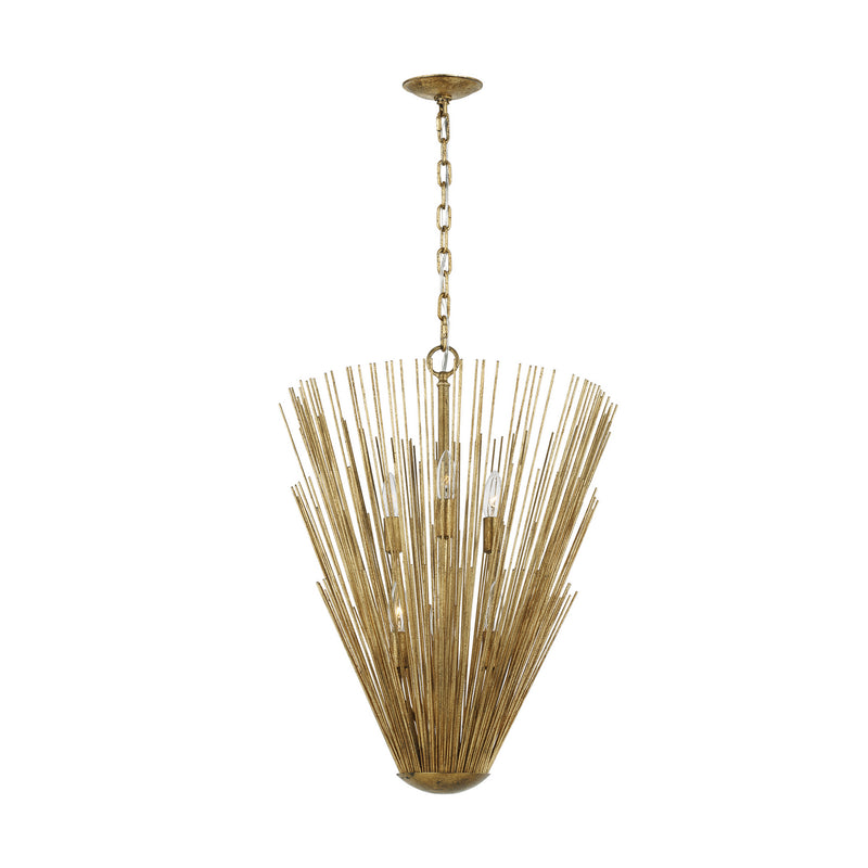 Six Light Pendant<br /><span style="color:#4AB0CE;">Entrega: 4-10 dias en USA</span><br /><span style="color:#4AB0CE;font-size:60%;">PREGUNTE POR ENTREGA EN PANAMA</span><br />Collection: Helios<br />Finish: Antique Gild