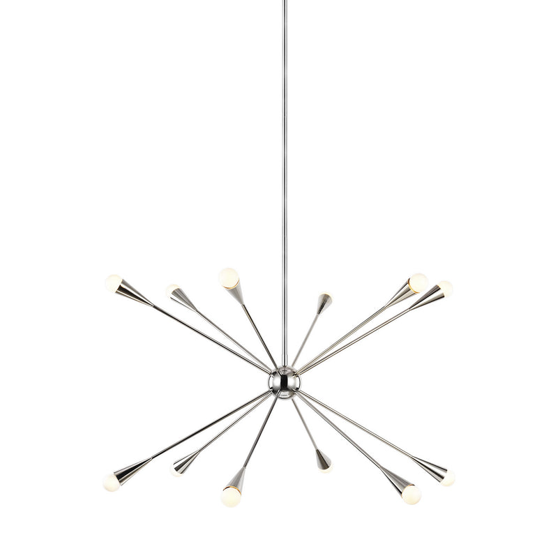 12 Light Chandelier<br /><span style="color:#4AB0CE;">Entrega: 4-10 dias en USA</span><br /><span style="color:#4AB0CE;font-size:60%;">PREGUNTE POR ENTREGA EN PANAMA</span><br />Collection: Jax<br />Finish: Polished Nickel