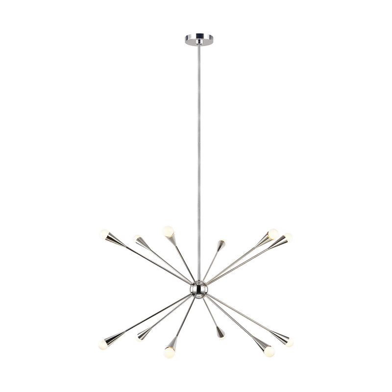 12 Light Chandelier<br /><span style="color:#4AB0CE;">Entrega: 4-10 dias en USA</span><br /><span style="color:#4AB0CE;font-size:60%;">PREGUNTE POR ENTREGA EN PANAMA</span><br />Collection: Jax<br />Finish: Polished Nickel