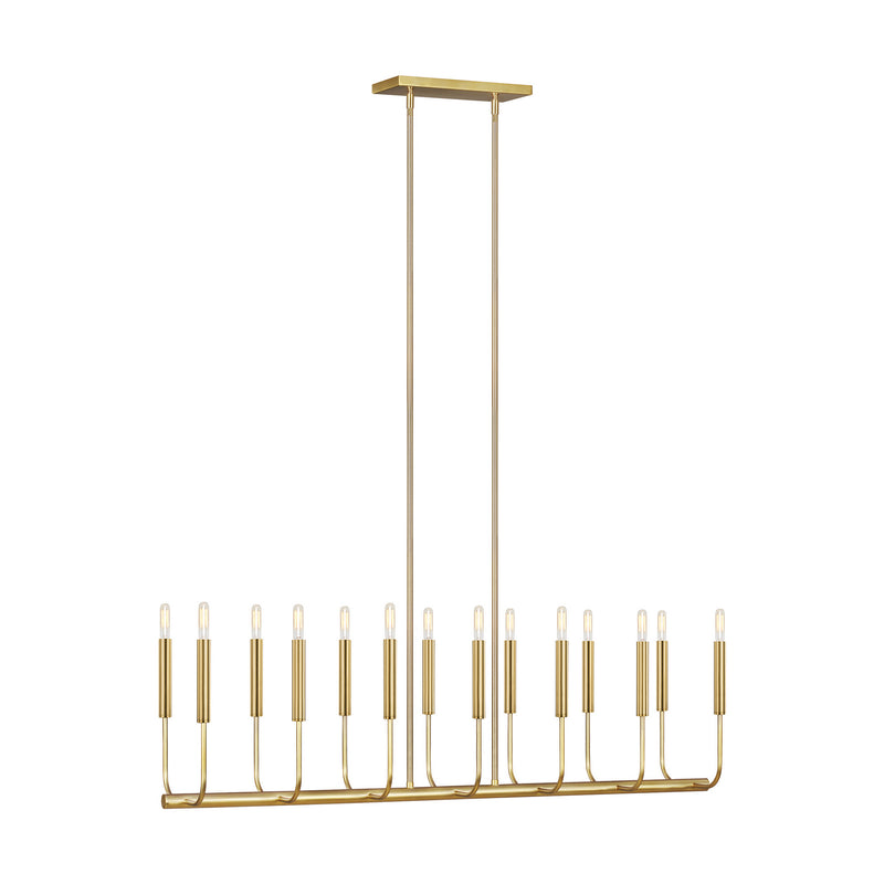 14 Light Linear Chandelier<br /><span style="color:#4AB0CE;">Entrega: 2-3 semanas en USA</span><br /><span style="color:#4AB0CE;font-size:60%;">PREGUNTE POR ENTREGA EN PANAMA</span><br />Collection: Brianna<br />Finish: Burnished Brass