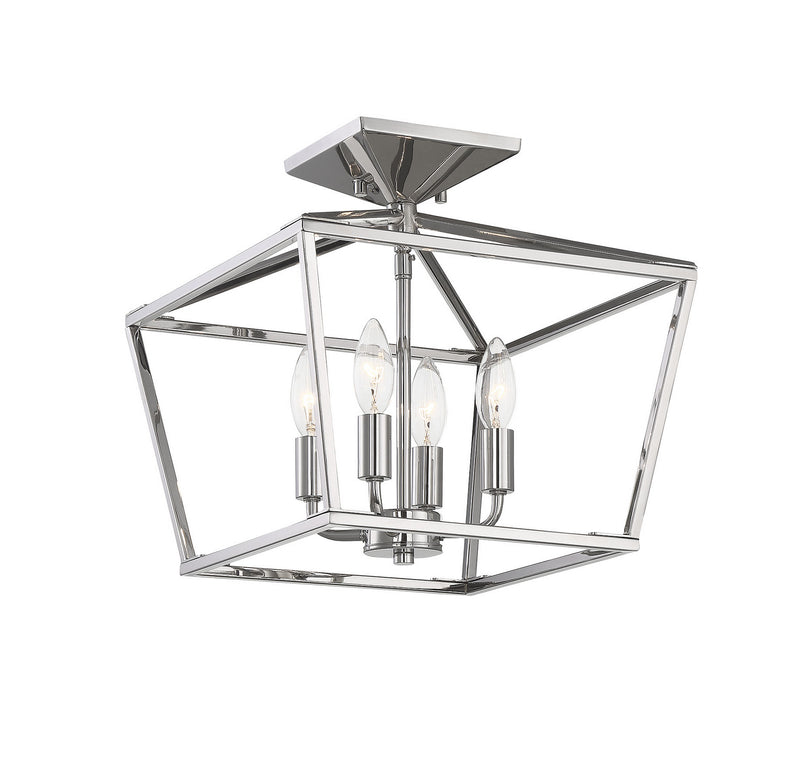 Four Light Semi-Flush Mount<br /><span style="color:#4AB0CE;">Entrega: 4-10 dias en USA</span><br /><span style="color:#4AB0CE;font-size:60%;">PREGUNTE POR ENTREGA EN PANAMA</span><br />Collection: Townsend<br />Finish: Polished Nickel