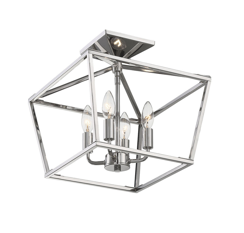 Four Light Semi-Flush Mount<br /><span style="color:#4AB0CE;">Entrega: 4-10 dias en USA</span><br /><span style="color:#4AB0CE;font-size:60%;">PREGUNTE POR ENTREGA EN PANAMA</span><br />Collection: Townsend<br />Finish: Polished Nickel