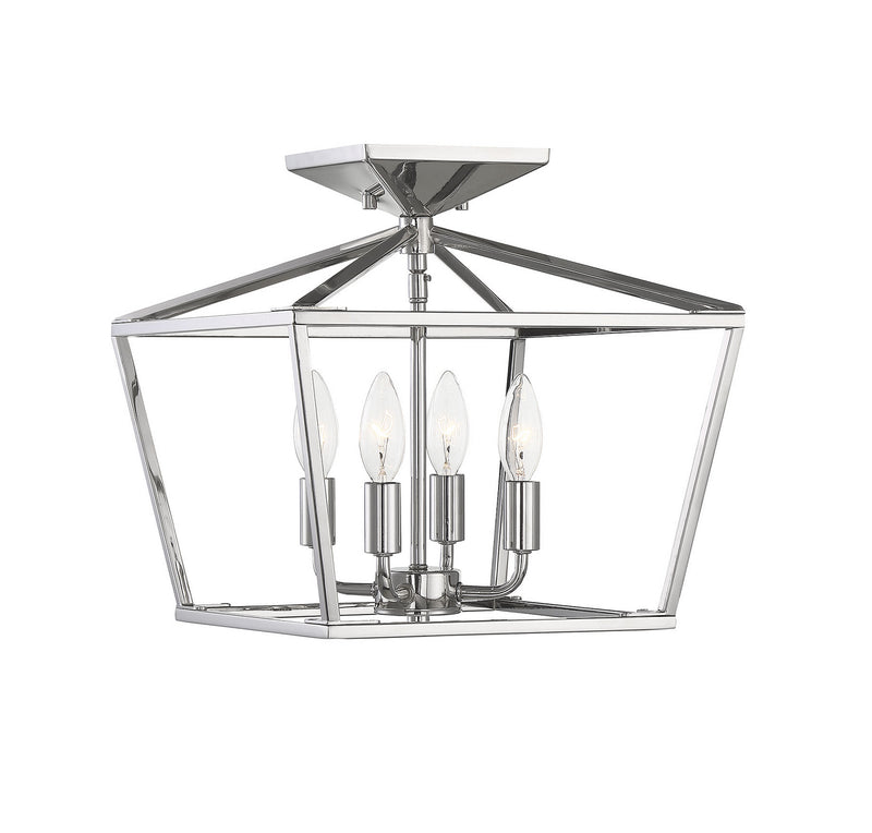 Four Light Semi-Flush Mount<br /><span style="color:#4AB0CE;">Entrega: 4-10 dias en USA</span><br /><span style="color:#4AB0CE;font-size:60%;">PREGUNTE POR ENTREGA EN PANAMA</span><br />Collection: Townsend<br />Finish: Polished Nickel