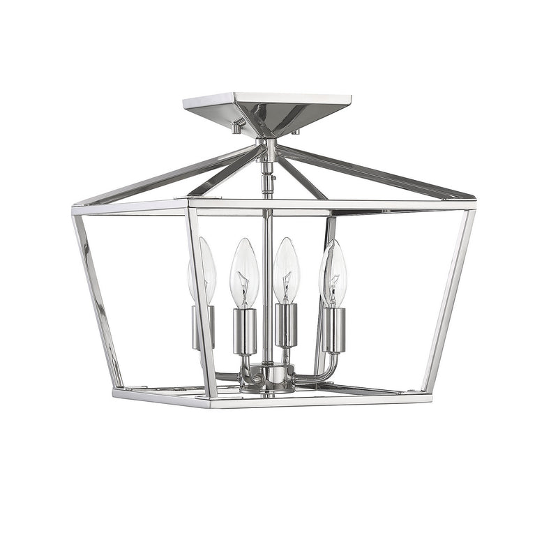 Four Light Semi-Flush Mount<br /><span style="color:#4AB0CE;">Entrega: 4-10 dias en USA</span><br /><span style="color:#4AB0CE;font-size:60%;">PREGUNTE POR ENTREGA EN PANAMA</span><br />Collection: Townsend<br />Finish: Polished Nickel