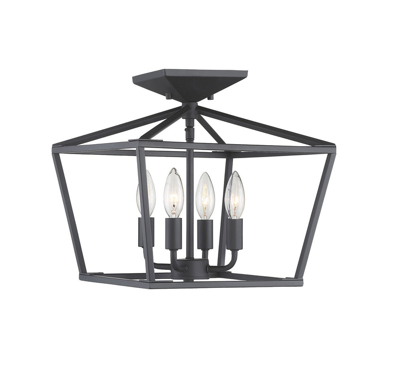 Four Light Semi-Flush Mount<br /><span style="color:#4AB0CE;">Entrega: 4-10 dias en USA</span><br /><span style="color:#4AB0CE;font-size:60%;">PREGUNTE POR ENTREGA EN PANAMA</span><br />Collection: Townsend<br />Finish: Matte Black