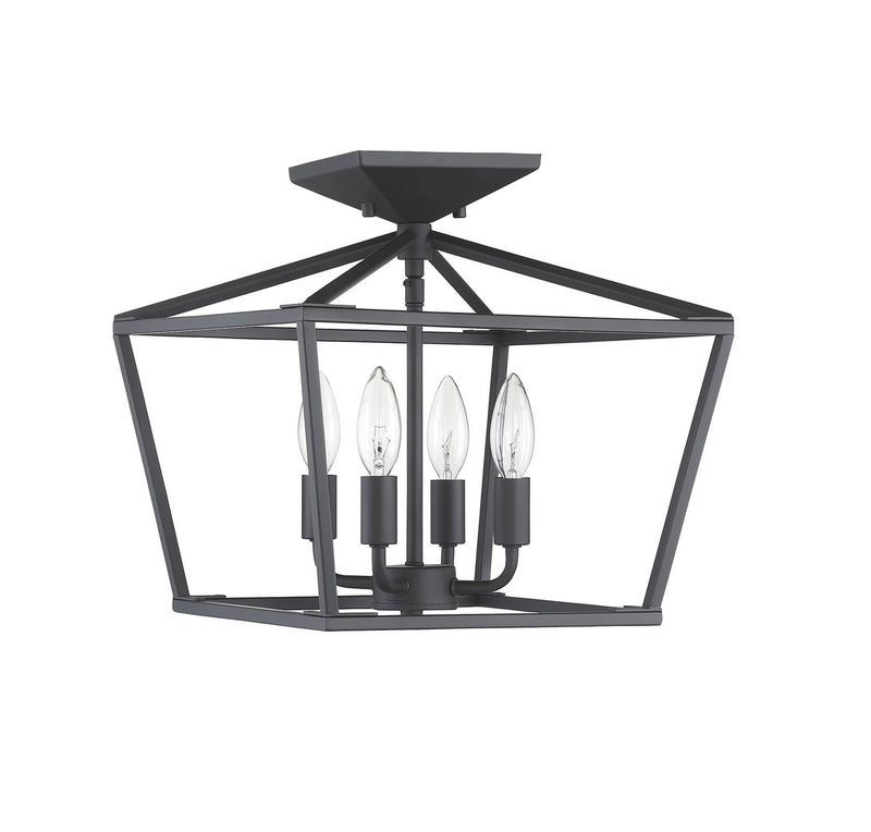 Four Light Semi-Flush Mount<br /><span style="color:#4AB0CE;">Entrega: 4-10 dias en USA</span><br /><span style="color:#4AB0CE;font-size:60%;">PREGUNTE POR ENTREGA EN PANAMA</span><br />Collection: Townsend<br />Finish: Matte Black