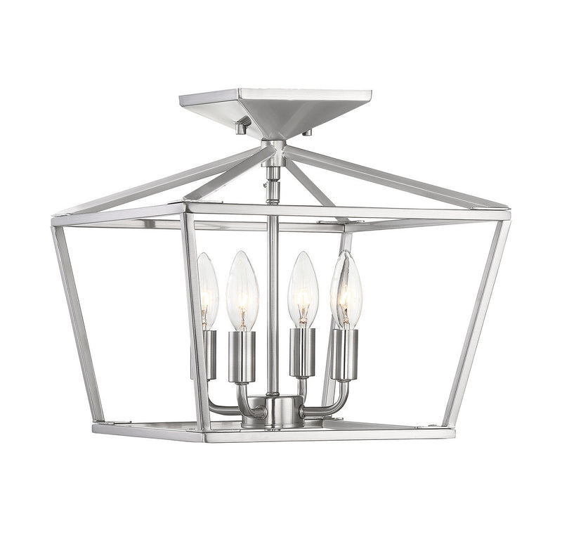 Four Light Semi-Flush Mount<br /><span style="color:#4AB0CE;">Entrega: 4-10 dias en USA</span><br /><span style="color:#4AB0CE;font-size:60%;">PREGUNTE POR ENTREGA EN PANAMA</span><br />Collection: Townsend<br />Finish: Satin Nickel