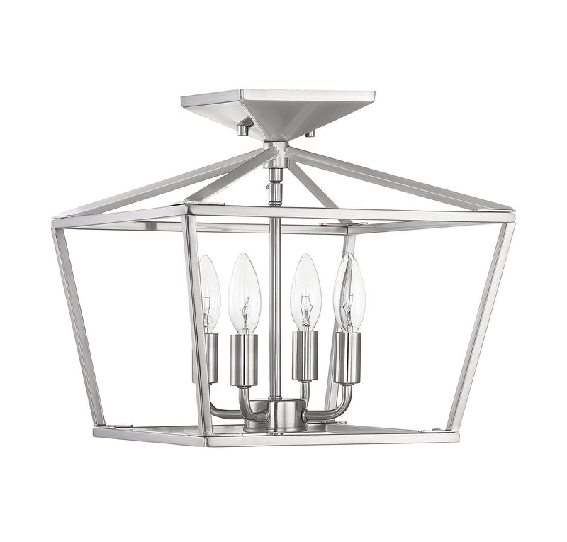 Four Light Semi-Flush Mount<br /><span style="color:#4AB0CE;">Entrega: 4-10 dias en USA</span><br /><span style="color:#4AB0CE;font-size:60%;">PREGUNTE POR ENTREGA EN PANAMA</span><br />Collection: Townsend<br />Finish: Satin Nickel