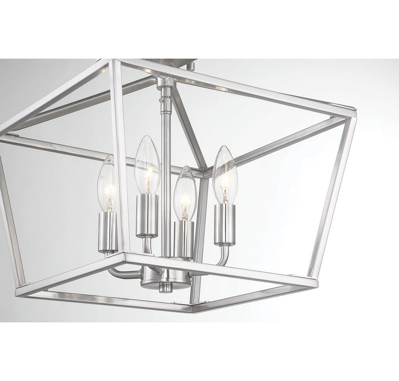 Four Light Semi-Flush Mount<br /><span style="color:#4AB0CE;">Entrega: 4-10 dias en USA</span><br /><span style="color:#4AB0CE;font-size:60%;">PREGUNTE POR ENTREGA EN PANAMA</span><br />Collection: Townsend<br />Finish: Satin Nickel