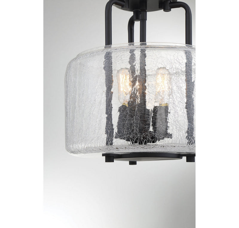 Three Light Semi-Flush Mount<br /><span style="color:#4AB0CE;">Entrega: 4-10 dias en USA</span><br /><span style="color:#4AB0CE;font-size:60%;">PREGUNTE POR ENTREGA EN PANAMA</span><br />Collection: Avalon<br />Finish: Black