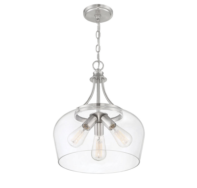 Three Light Pendant<br /><span style="color:#4AB0CE;">Entrega: 4-10 dias en USA</span><br /><span style="color:#4AB0CE;font-size:60%;">PREGUNTE POR ENTREGA EN PANAMA</span><br />Collection: Octave<br />Finish: Satin Nickel