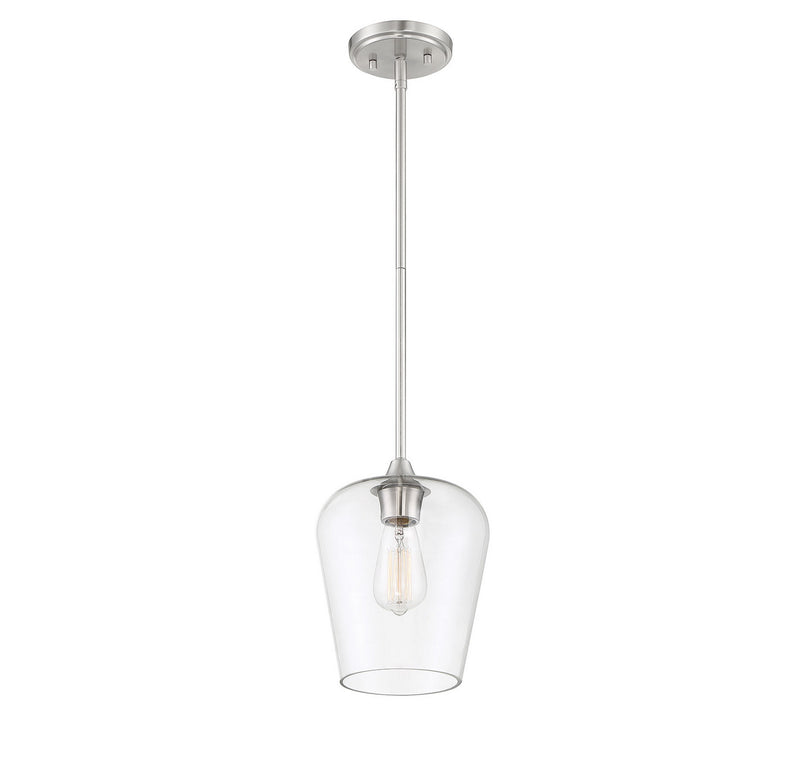 One Light Mini Pendant<br /><span style="color:#4AB0CE;">Entrega: 4-10 dias en USA</span><br /><span style="color:#4AB0CE;font-size:60%;">PREGUNTE POR ENTREGA EN PANAMA</span><br />Collection: Octave<br />Finish: Satin Nickel