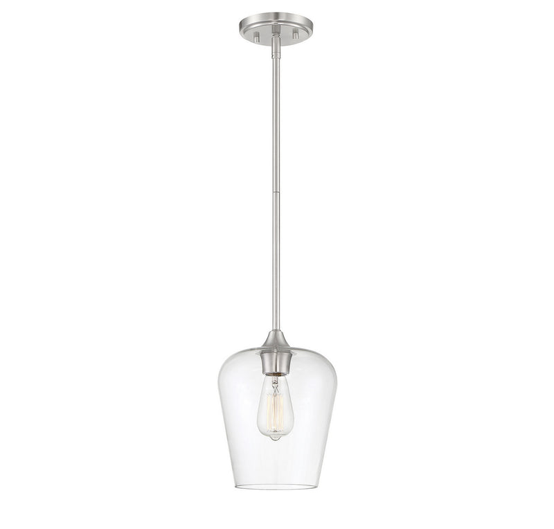 One Light Mini Pendant<br /><span style="color:#4AB0CE;">Entrega: 4-10 dias en USA</span><br /><span style="color:#4AB0CE;font-size:60%;">PREGUNTE POR ENTREGA EN PANAMA</span><br />Collection: Octave<br />Finish: Satin Nickel