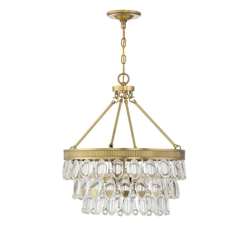 Four Light Pendant<br /><span style="color:#4AB0CE;">Entrega: 4-10 dias en USA</span><br /><span style="color:#4AB0CE;font-size:60%;">PREGUNTE POR ENTREGA EN PANAMA</span><br />Collection: Windham<br />Finish: Warm Brass