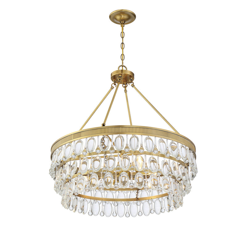 Six Light Pendant<br /><span style="color:#4AB0CE;">Entrega: 4-10 dias en USA</span><br /><span style="color:#4AB0CE;font-size:60%;">PREGUNTE POR ENTREGA EN PANAMA</span><br />Collection: Windham<br />Finish: Warm Brass