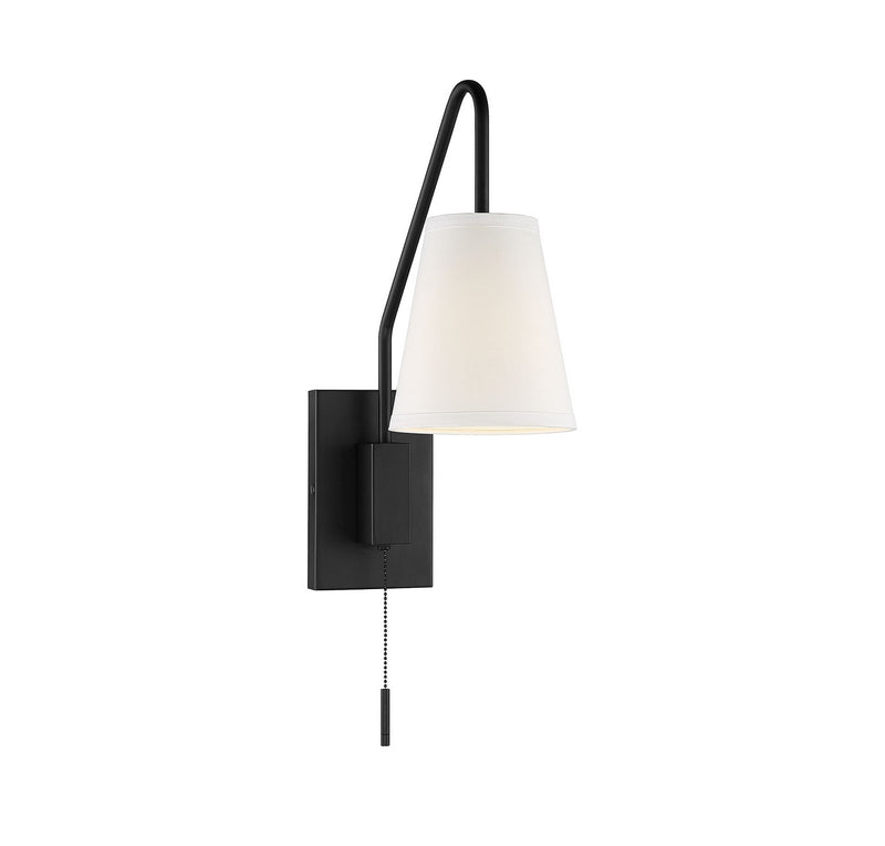 One Light Wall Sconce<br /><span style="color:#4AB0CE;">Entrega: 4-10 dias en USA</span><br /><span style="color:#4AB0CE;font-size:60%;">PREGUNTE POR ENTREGA EN PANAMA</span><br />Collection: Owen<br />Finish: Matte Black