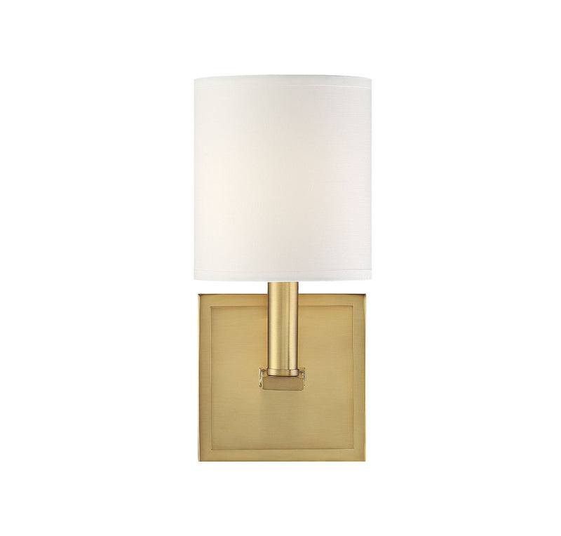 One Light Wall Sconce<br /><span style="color:#4AB0CE;">Entrega: 4-10 dias en USA</span><br /><span style="color:#4AB0CE;font-size:60%;">PREGUNTE POR ENTREGA EN PANAMA</span><br />Collection: Waverly<br />Finish: Warm Brass