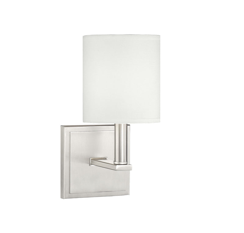 One Light Wall Sconce<br /><span style="color:#4AB0CE;">Entrega: 6-7 semanas en USA</span><br /><span style="color:#4AB0CE;font-size:60%;">PREGUNTE POR ENTREGA EN PANAMA</span><br />Collection: Waverly<br />Finish: Satin Nickel