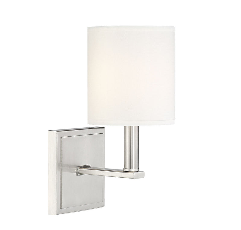 One Light Wall Sconce<br /><span style="color:#4AB0CE;">Entrega: 6-7 semanas en USA</span><br /><span style="color:#4AB0CE;font-size:60%;">PREGUNTE POR ENTREGA EN PANAMA</span><br />Collection: Waverly<br />Finish: Satin Nickel