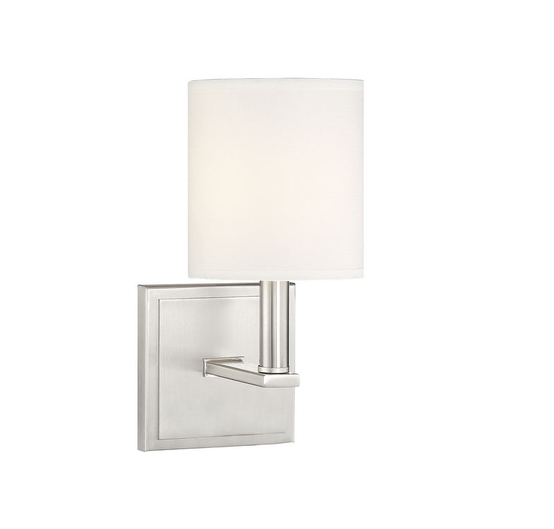 One Light Wall Sconce<br /><span style="color:#4AB0CE;">Entrega: 6-7 semanas en USA</span><br /><span style="color:#4AB0CE;font-size:60%;">PREGUNTE POR ENTREGA EN PANAMA</span><br />Collection: Waverly<br />Finish: Satin Nickel