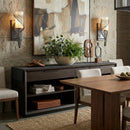 One Light Wall Sconce<br /><span style="color:#4AB0CE;">Entrega: 4-10 dias en USA</span><br /><span style="color:#4AB0CE;font-size:60%;">PREGUNTE POR ENTREGA EN PANAMA</span><br />Collection: Flow<br />Finish: Steel
