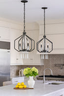 Varaluz - 270P04OX - Four Light Pendant - Barcelona - Onyx