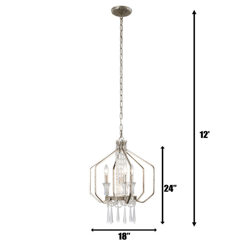 Varaluz - 270P04TR - Four Light Pendant - Barcelona - Transcend Silver