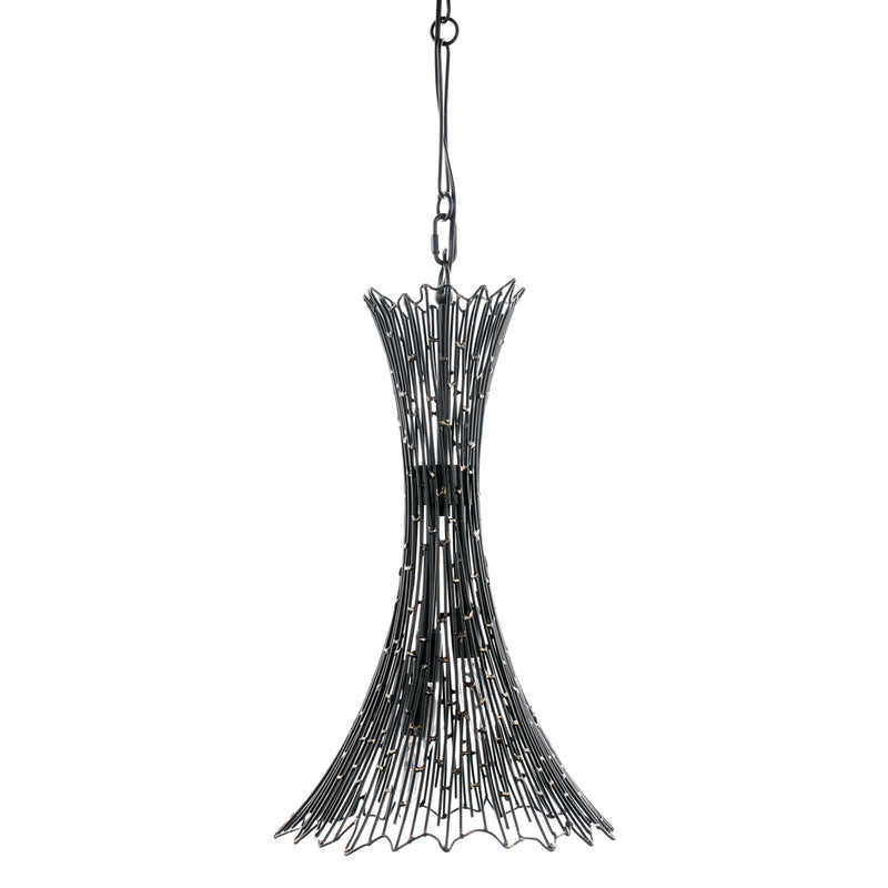 Three Light Foyer Pendant<br /><span style="color:#4AB0CE;">Entrega: 4-10 dias en USA</span><br /><span style="color:#4AB0CE;font-size:60%;">PREGUNTE POR ENTREGA EN PANAMA</span><br />Collection: Rikki<br />Finish: Carboged Gold