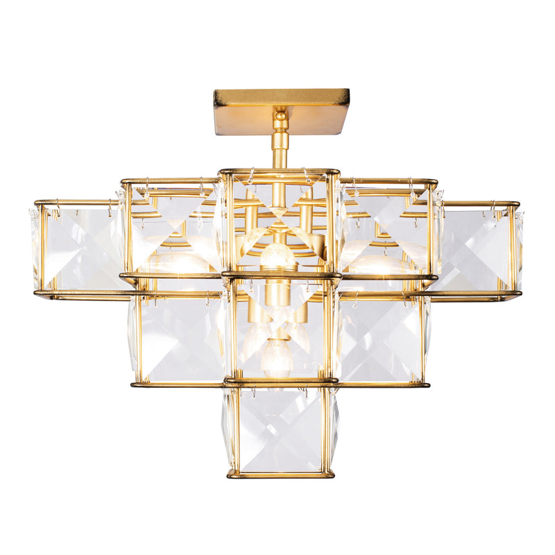 Five Light Ceiling Fixture<br /><span style="color:#4AB0CE;">Entrega: 4-10 dias en USA</span><br /><span style="color:#4AB0CE;font-size:60%;">PREGUNTE POR ENTREGA EN PANAMA</span><br />Collection: Cubic<br />Finish: Calypso Gold