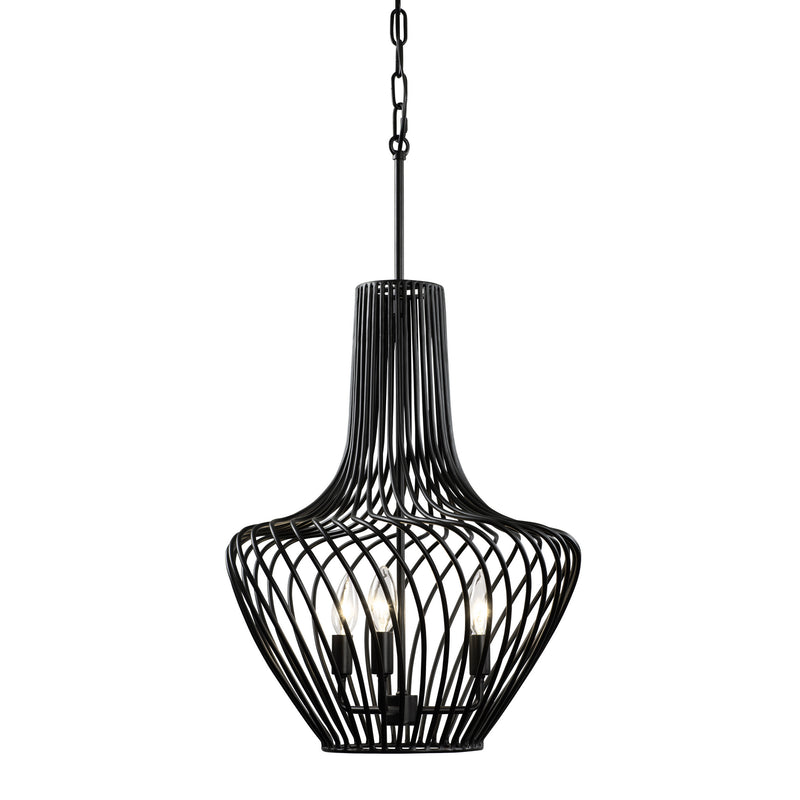 Three Light Pendant<br /><span style="color:#4AB0CE;">Entrega: 4-10 dias en USA</span><br /><span style="color:#4AB0CE;font-size:60%;">PREGUNTE POR ENTREGA EN PANAMA</span><br />Collection: Elsa<br />Finish: Black