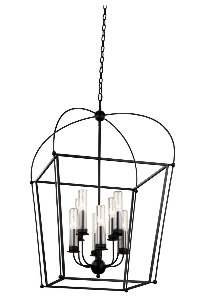 Kalco - 409353BM - Eight Light Pendant - Sutter - Smooth Matte Black