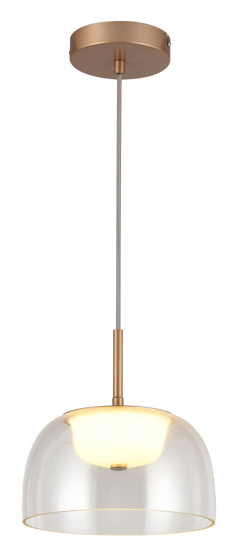 LÁMPARA DE TECHO COLGANTE MODERNA DECORATIVA LED 12W, 3000K, 2835 SMD, ACABADO EN DORADO, 110-240V.