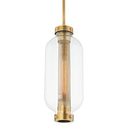 One Light Hanging Lantern<br /><span style="color:#4AB0CE;">Entrega: 4-10 dias en USA</span><br /><span style="color:#4AB0CE;font-size:60%;">PREGUNTE POR ENTREGA EN PANAMA</span><br />Collection: Atwater<br />Finish: Patina Brass