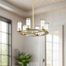 Alora - CH309006NBCG - Six Light Chandelier - Revolve - Clear Glass/Natural Brass