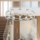 12 Light Chandelier<br /><span style="color:#4AB0CE;">Entrega: 4-10 dias en USA</span><br /><span style="color:#4AB0CE;font-size:60%;">PREGUNTE POR ENTREGA EN PANAMA</span><br />Collection: Revolve<br />Finish: Polished Nickel/Clear Glass