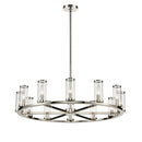 12 Light Chandelier<br /><span style="color:#4AB0CE;">Entrega: 4-10 dias en USA</span><br /><span style="color:#4AB0CE;font-size:60%;">PREGUNTE POR ENTREGA EN PANAMA</span><br />Collection: Revolve<br />Finish: Polished Nickel/Clear Glass