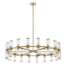 36 Light Chandelier<br /><span style="color:#4AB0CE;">Entrega: 4-10 dias en USA</span><br /><span style="color:#4AB0CE;font-size:60%;">PREGUNTE POR ENTREGA EN PANAMA</span><br />Collection: Revolve<br />Finish: Clear Glass/Natural Brass