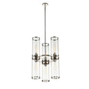 Six Light Chandelier<br /><span style="color:#4AB0CE;">Entrega: 4-10 dias en USA</span><br /><span style="color:#4AB0CE;font-size:60%;">PREGUNTE POR ENTREGA EN PANAMA</span><br />Collection: Revolve Ii<br />Finish: Clear Glass/Polished Nickel