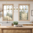 Alora - LP309077NBCG - 14 Light Island Pendant - Revolve - Clear Glass/Natural Brass