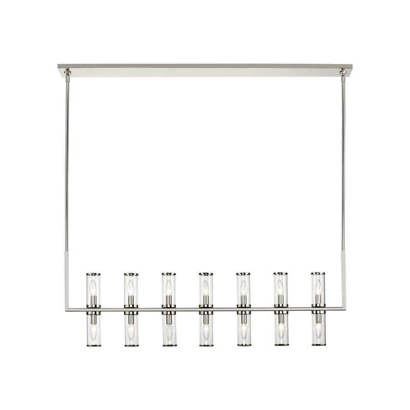 Alora - LP309077PNCG - 14 Light Island Pendant - Revolve - Clear Glass/Polished Nickel