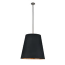 Three Light Pendant<br /><span style="color:#4AB0CE;">Entrega: 4-10 dias en USA</span><br /><span style="color:#4AB0CE;font-size:60%;">PREGUNTE POR ENTREGA EN PANAMA</span><br />Collection: Calor<br />Finish: Urban Bronze/Black Linen With Gold Parchment
