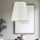 Alora - PD311025UBWG - Three Light Pendant - Calor - Urban Bronze/White Linen With Gold Parchment