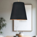 Alora - PD311025VBBG - Three Light Pendant - Calor - Black Linen With Gold Parchment/Vintage Brass