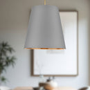 Alora - PD311025VBGG - Three Light Pendant - Calor - Gray Linen With Gold Parchment/Vintage Brass