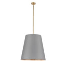 Three Light Pendant<br /><span style="color:#4AB0CE;">Entrega: 4-10 dias en USA</span><br /><span style="color:#4AB0CE;font-size:60%;">PREGUNTE POR ENTREGA EN PANAMA</span><br />Collection: Calor<br />Finish: Gray Linen With Gold Parchment/Vintage Brass