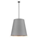 Three Light Pendant<br /><span style="color:#4AB0CE;">Entrega: 4-10 dias en USA</span><br /><span style="color:#4AB0CE;font-size:60%;">PREGUNTE POR ENTREGA EN PANAMA</span><br />Collection: Calor<br />Finish: Gray Linen Withgold Parchmen/Urban Bronze